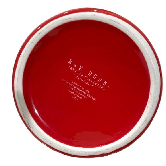 New RAE DUNN Holiday LL "COCOA" Red Small Baby Canister By Magenta - Picture 4 of 4